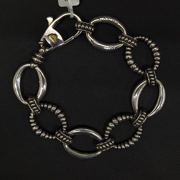 SOLD!! LAGOS Sterling Silver Link Bracelet - Picture 1 of 4